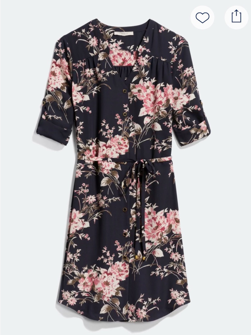 41 Hawthorn Cristen Shirt Dress with Pink Floral Print